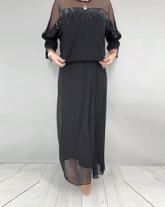 Bluse Mesh Splejset Løs