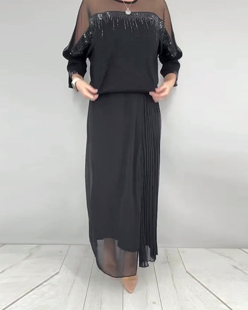 Bluse Mesh Splejset Løs