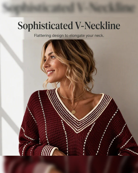 Pullover Trøje Afslappet Loose Fit Stribe