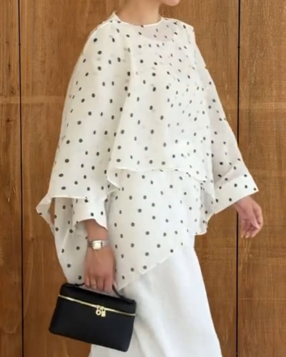 Bluse Polka Dot Uregelmæssig