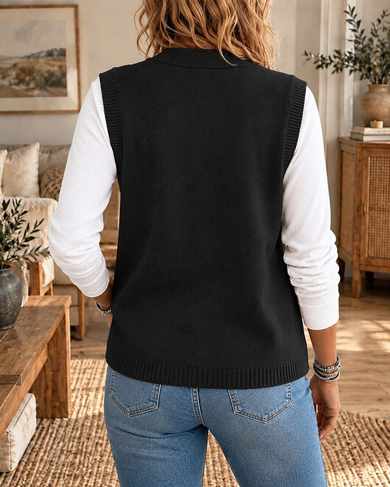 Vest Ærmeløs V-Hals Sweater