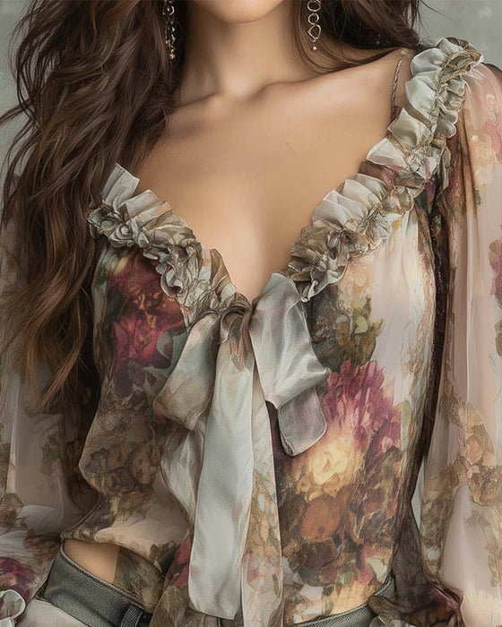 Bluse Lotustryk Elegant