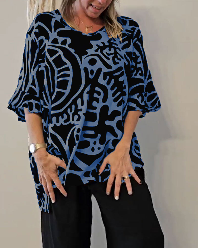 Topp Abstrakt Botanisk Tryk Løs