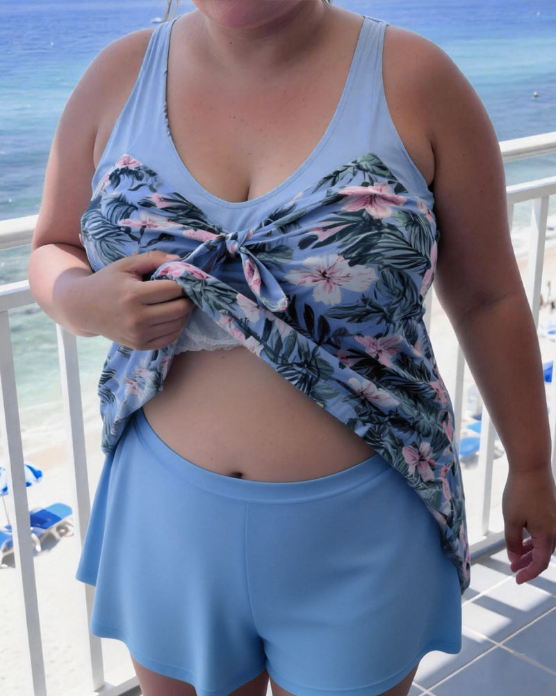 Badedragt med afslappet print og to dele