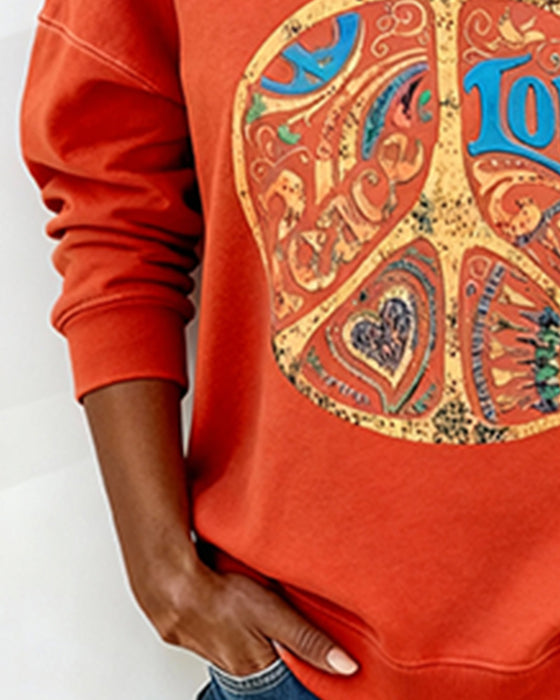 Sweatshirt Halvlynlås Krave Bogstavtryk