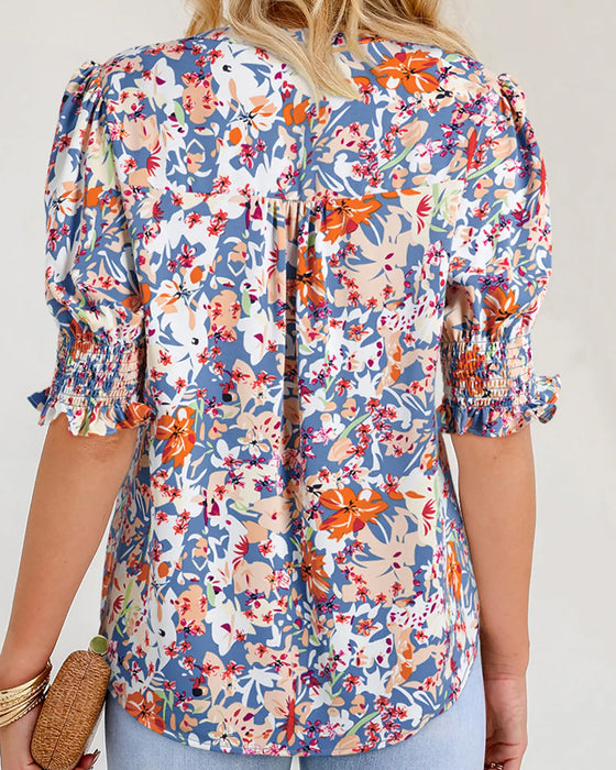 Bluse Elegant Lille Blomstertryk