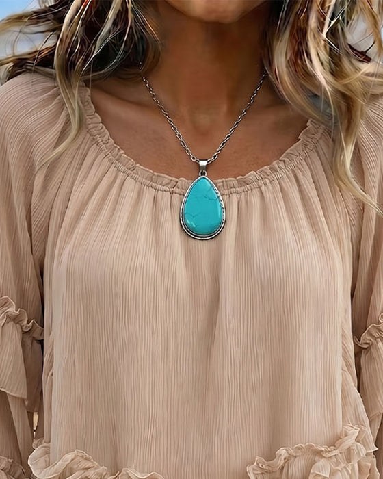 Bluse Dobbelt Lag Ruffle Flare