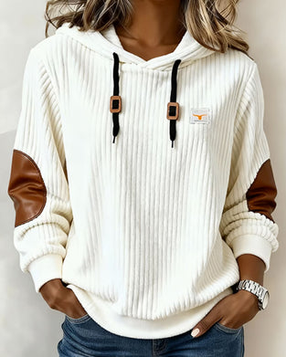 Casual Hættetrøje Med Farveblokning