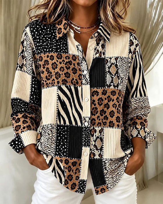 Skjorte Leopard Zebra Stribe