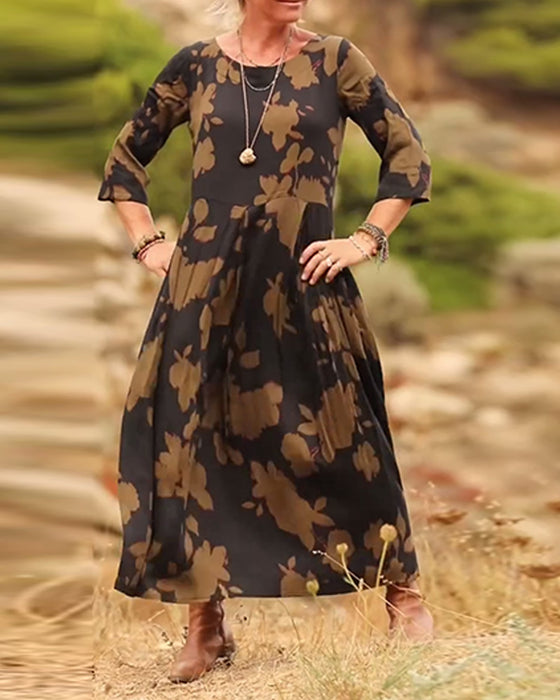 Kjole med temperament retroprint