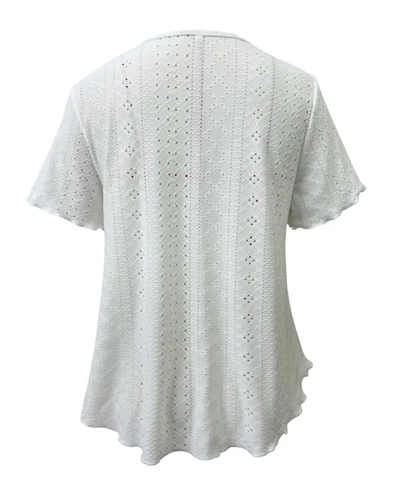 T-Shirt Med V-Hals Og Hul Fransk Design