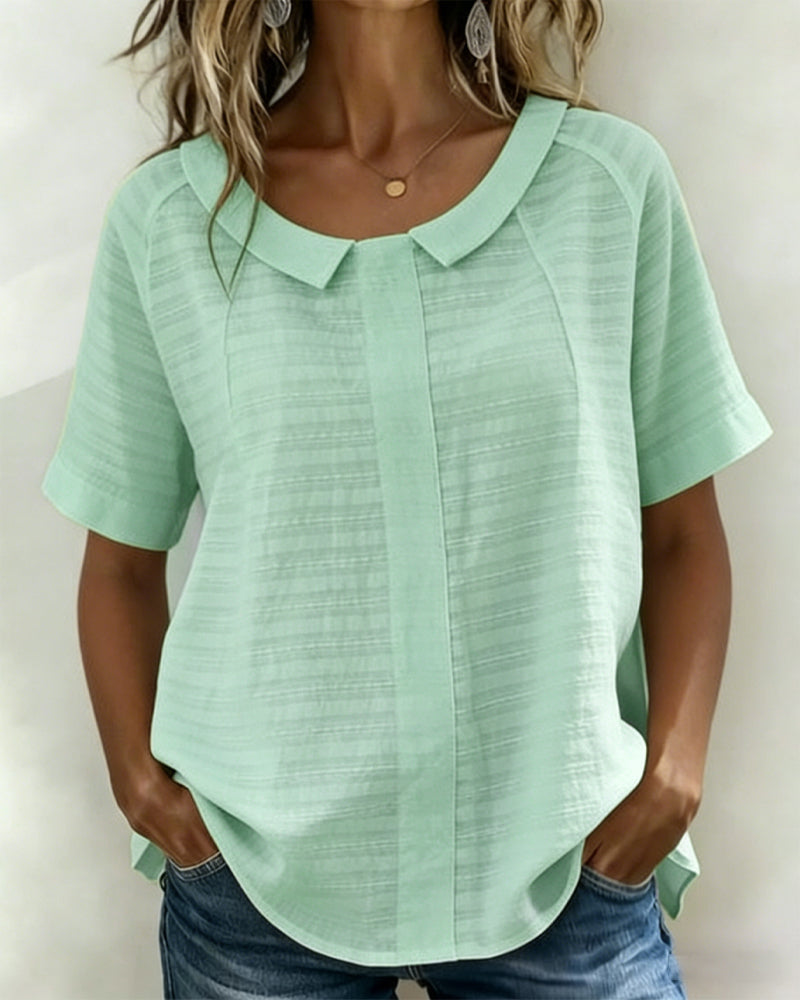 Bluse Tekstureret Peter Pan Krave