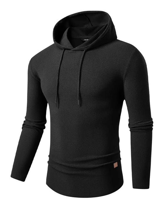 Herre Sweatshirt Ensfarvet Langærmet Hætte