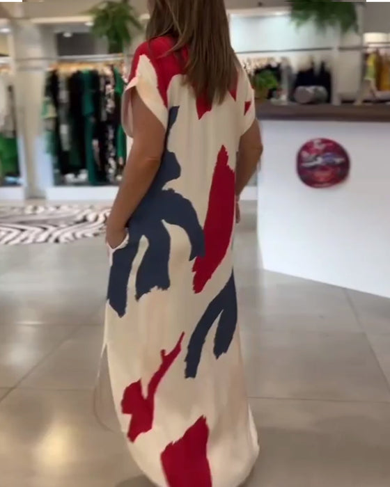 Kjole Kortærmet Trykt