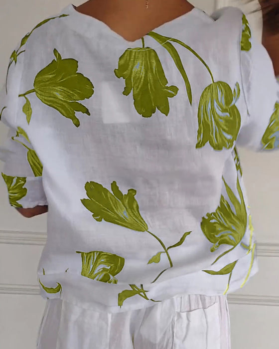 Blomstertop i bomuldsblandinger