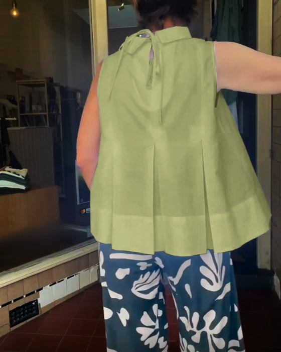 Bluse Ærmeløs Ensfarvet Simpel