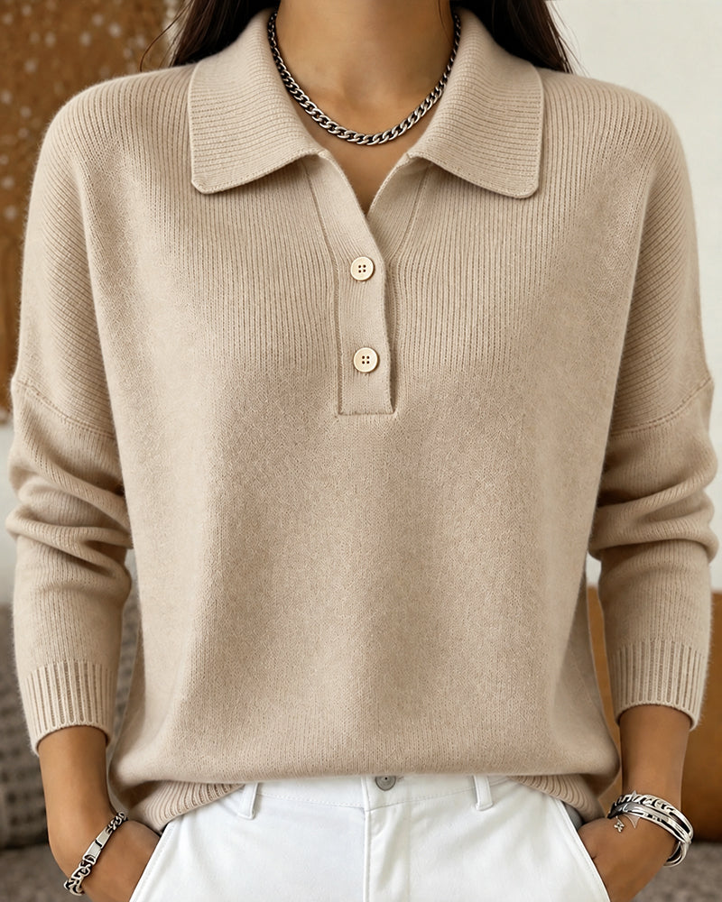 Pullover Halvknap Knap Casual