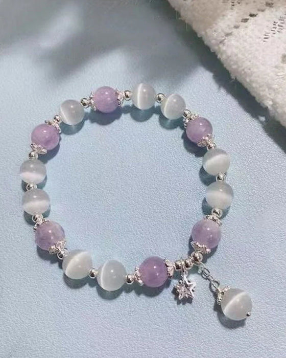 Imiteret katteøje krystalsommerfugle armbånd