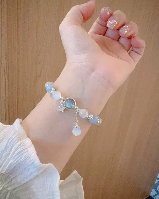 Imiteret katteøje krystalsommerfugle armbånd