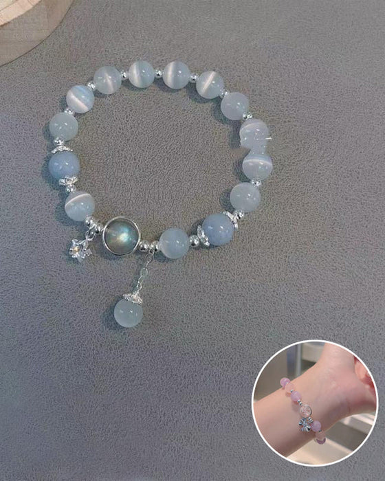 Imiteret katteøje krystalsommerfugle armbånd