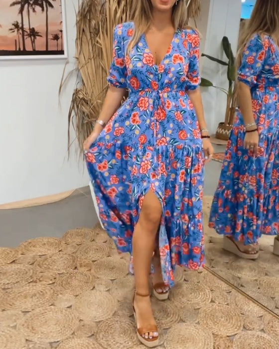 Kjole med roser og slids