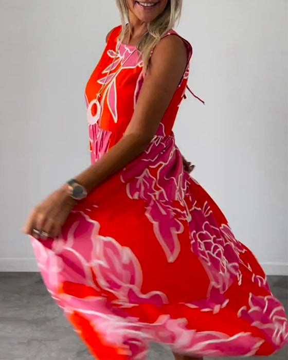 Kjole med patchworktryk til kvinder