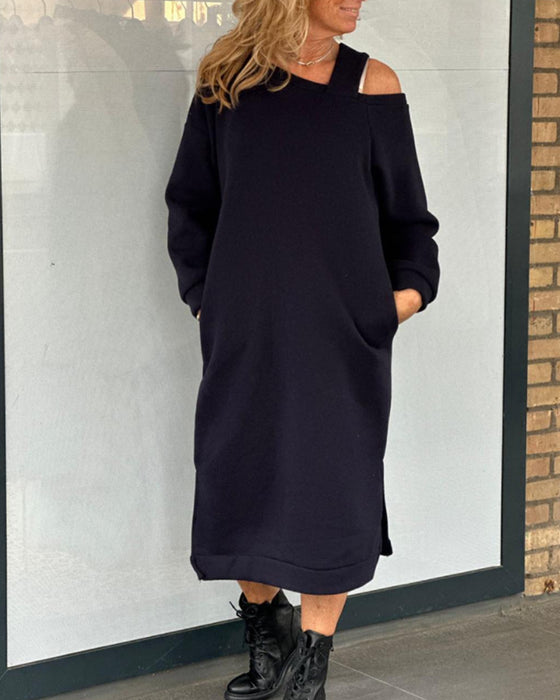 Afslappet kjole med enkelt skulderstrop