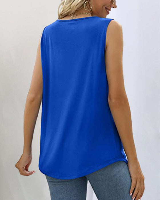 Tanktop bluse med firkantet hals