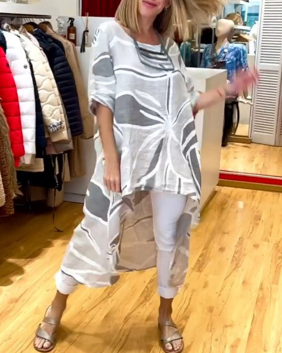 Top med løs, uregelmæssig pasform