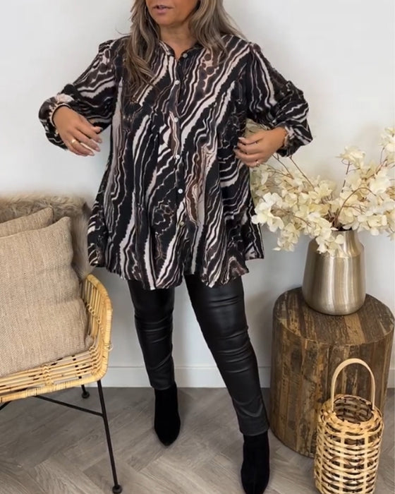 Langærmet bluse i retrostil