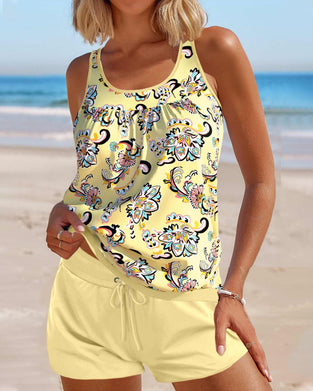 Tankini badedragt med print