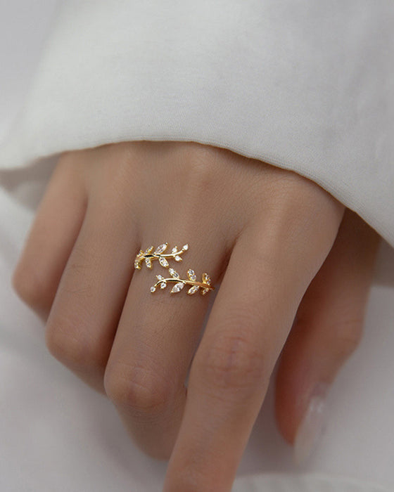 Dameringe Fashion Outdoor Leaf Ring