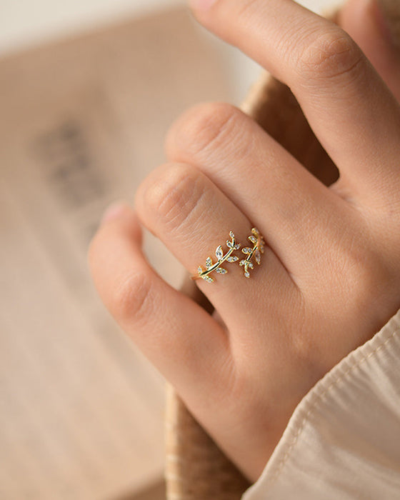 Dameringe Fashion Outdoor Leaf Ring