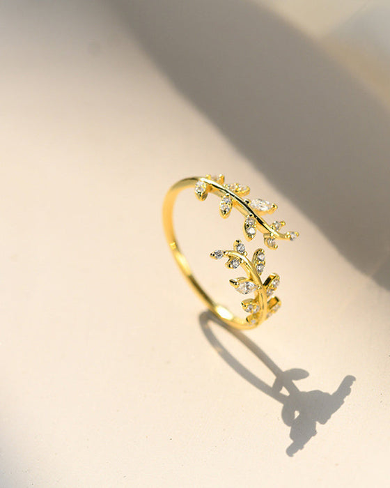 Dameringe Fashion Outdoor Leaf Ring