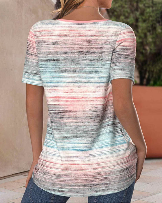 Farveblokmønstret slim fit T-shirt