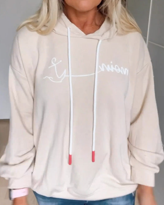 Løse hættetrøjer med ankerprint