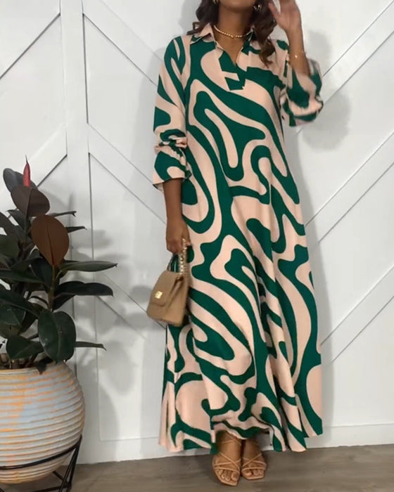 Abstraktmønstret maxikjole