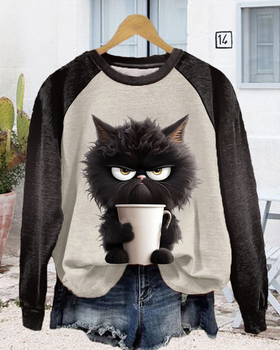 Sweatshirt med kattemotiv