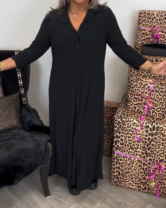 Lang skjortekjole med knapper