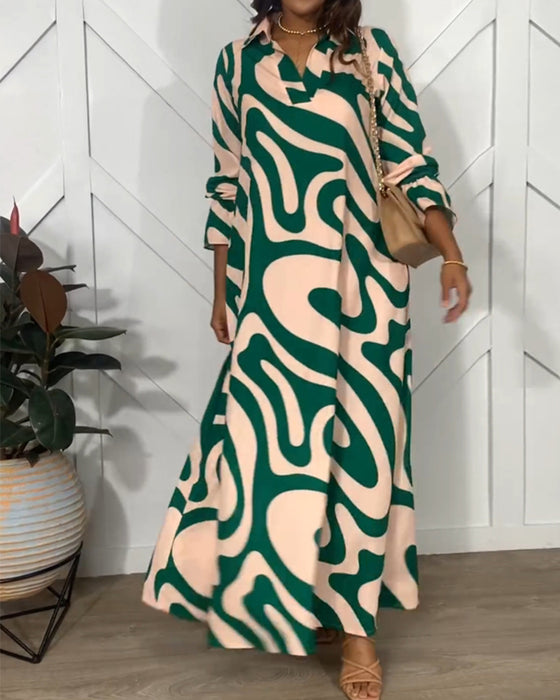 Abstraktmønstret maxikjole