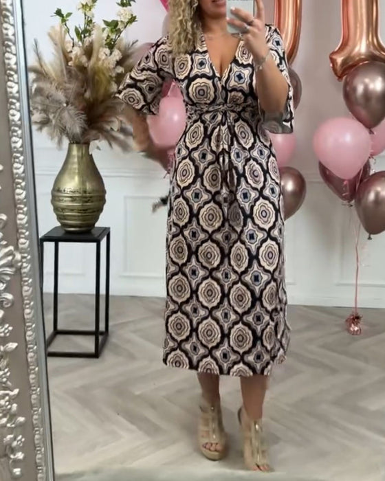 Kvinder afslappet kjole med etnisk print