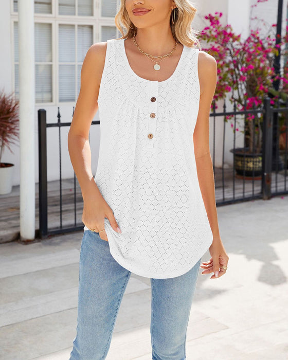 Top uden ærmer med knapper