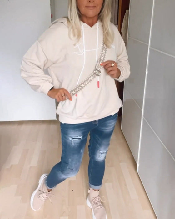 Løse hættetrøjer med ankerprint