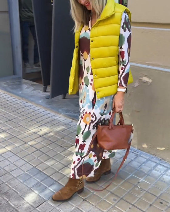 Premium elegant langærmet kjole