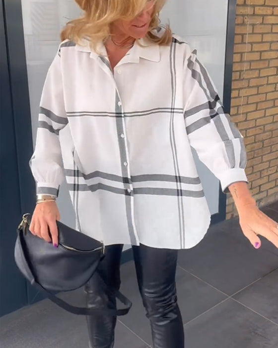 Ternet skjorte i løs pasform