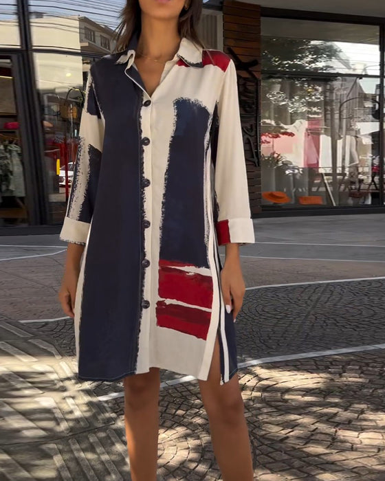 Patchwork kjole med slids