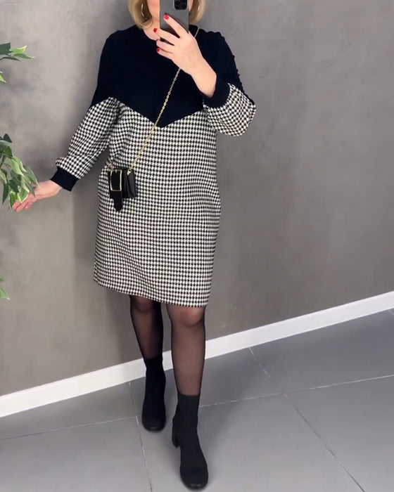 Smart halvvejs ternet kjole