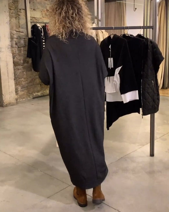 Afslappet flagermus-ærmet kjole