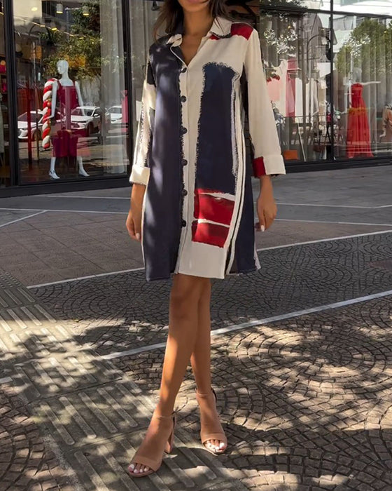 Patchwork kjole med slids