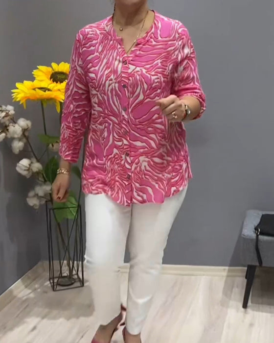 Langærmet skjorte med print